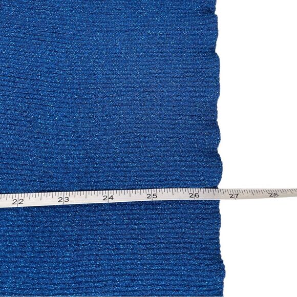 Peck & Peck Blue Metallic Dolman Sleeve Bateau Neck Pullover Sweater Size Large - Picture 5 of 5